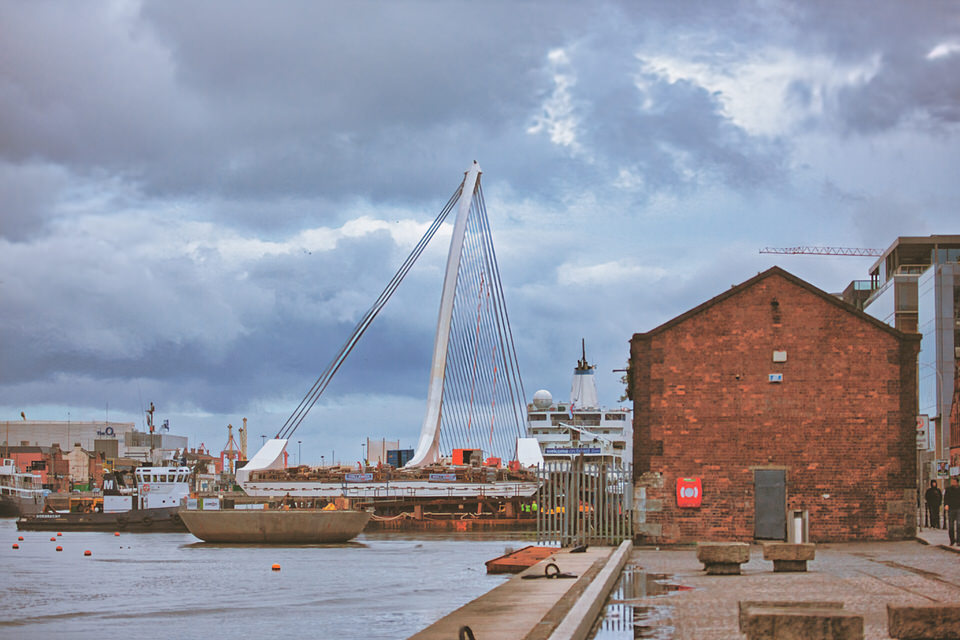 Final Construction Phase Of The Samuel Beckett Bridge
