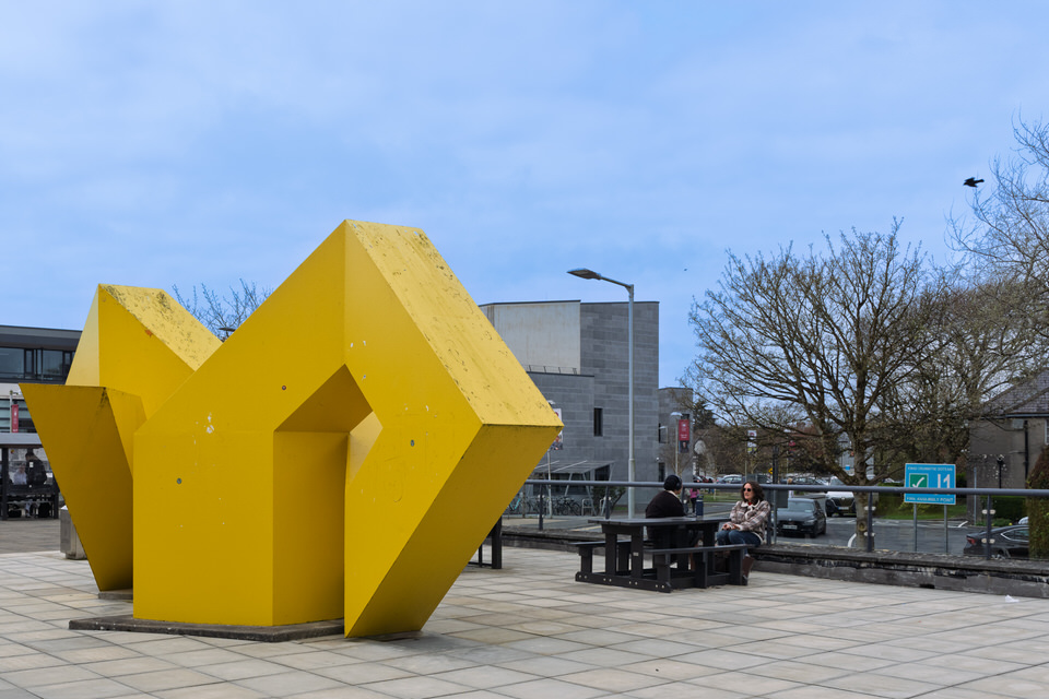  Yellow Metal Sculpture By Brian King 